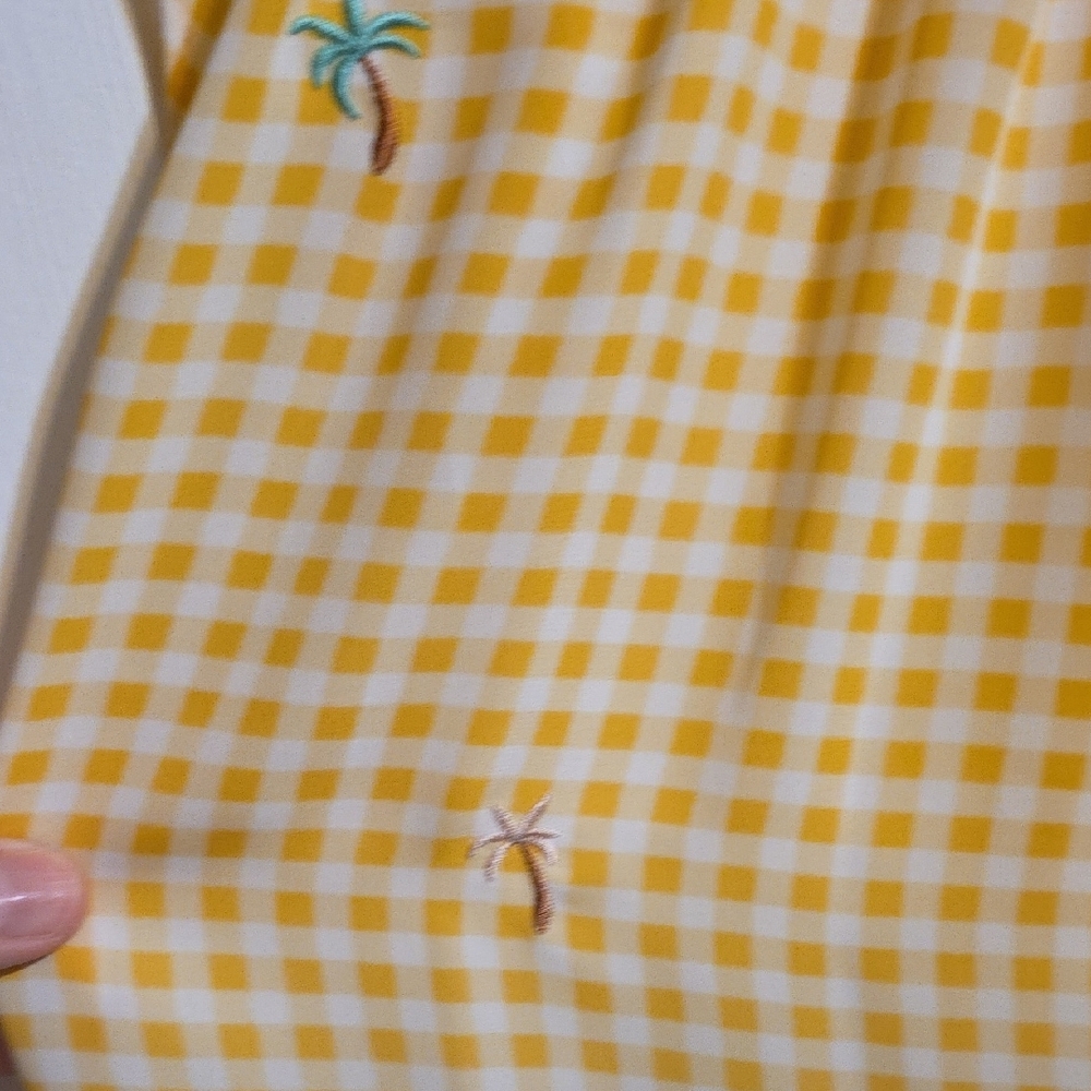 LC Lauren Conrad Smocked Cap Sleeve Blouse in Yellow and White - Picture 3 of 8